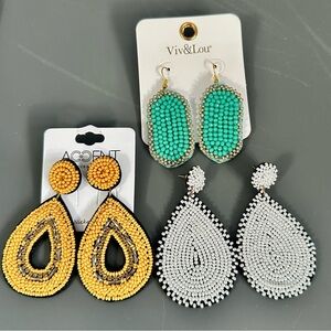 Bundle of NWOT Beaded Pierced Earrings